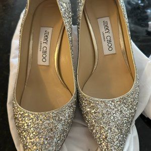 Jimmy Choo Silver Romy 60 Heels